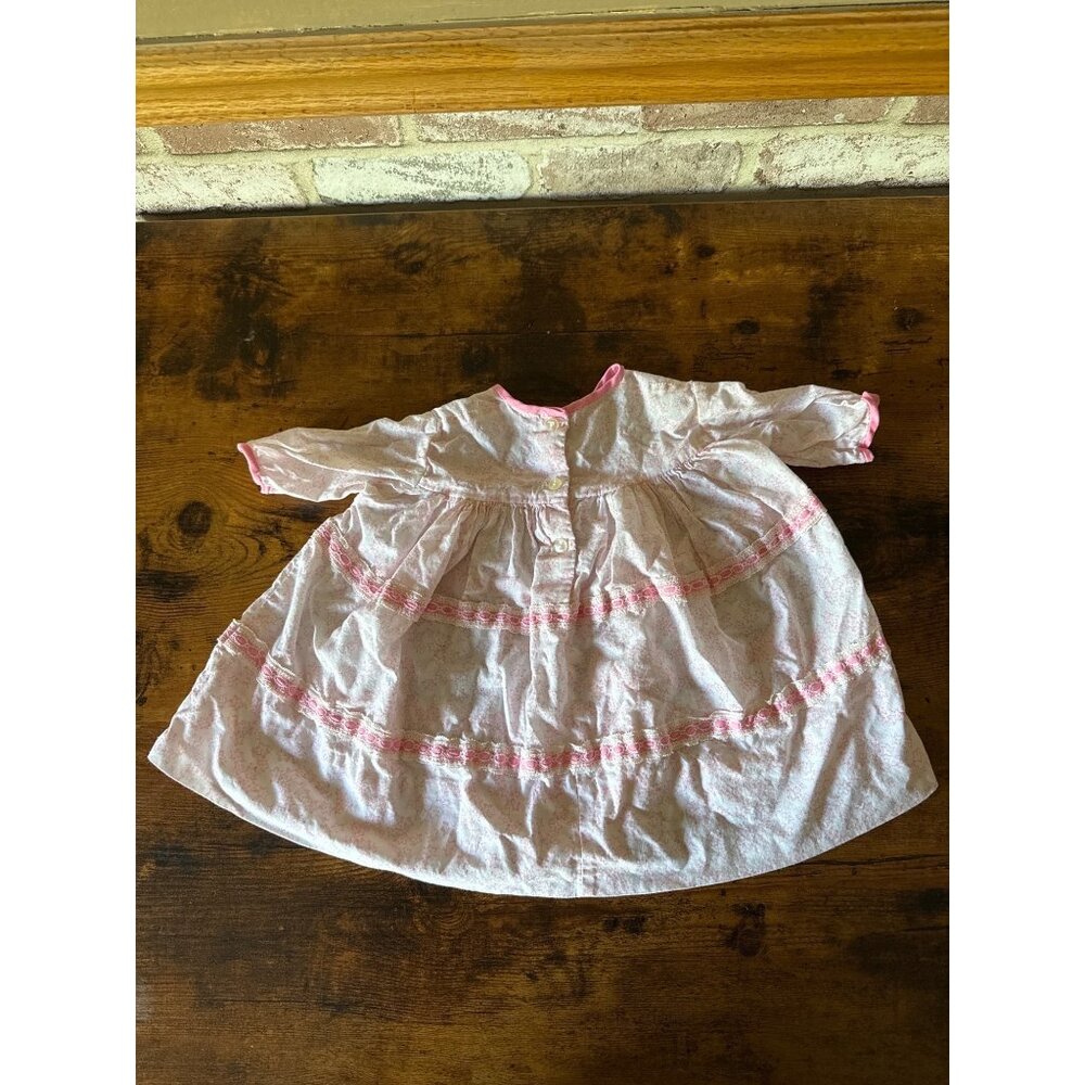 Vintage Toddletime Baby or Doll Dress JC Penny Lace Pink Flowers